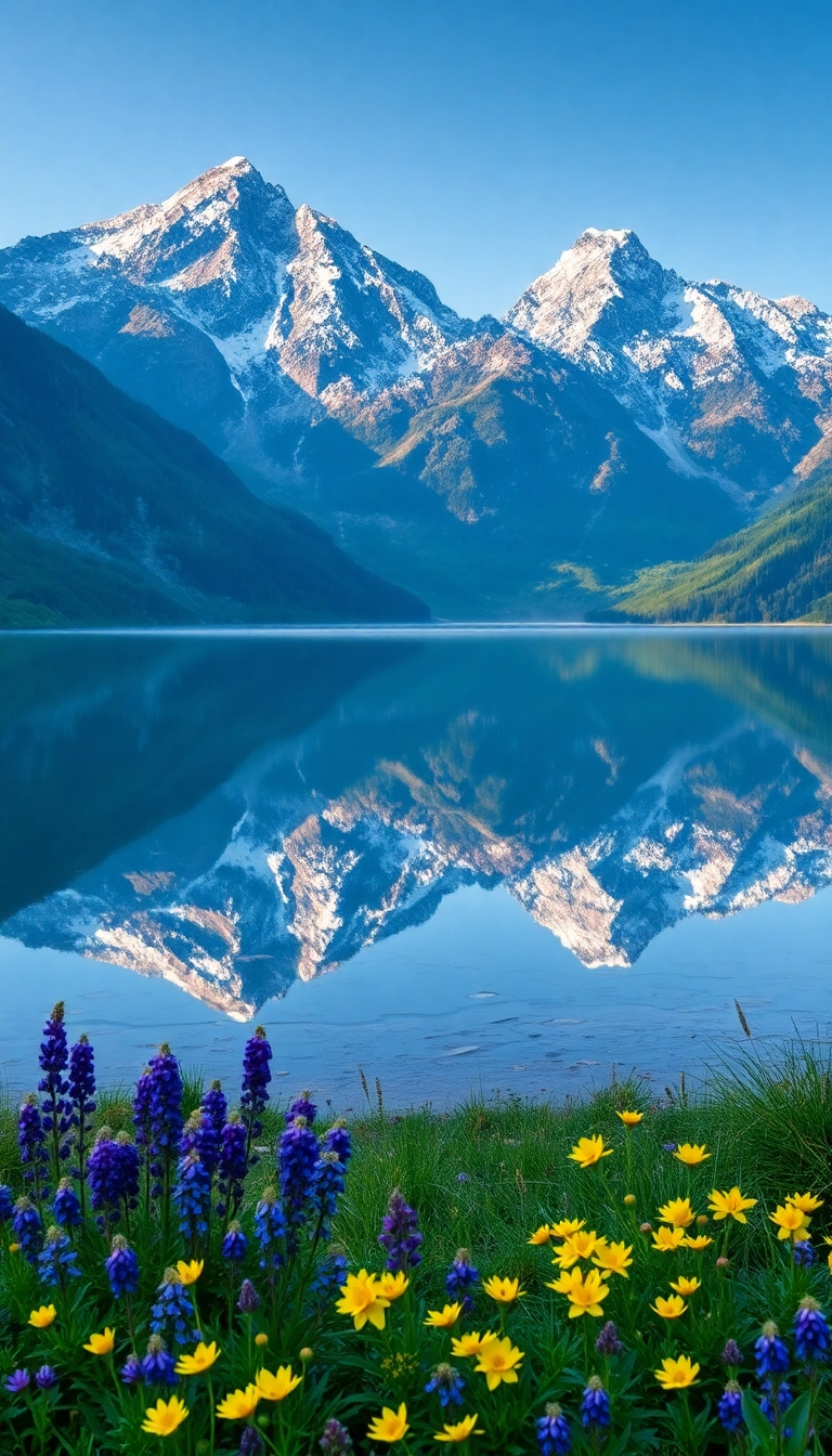 iPhone Spring Mountain Reflection Sophisticated Background